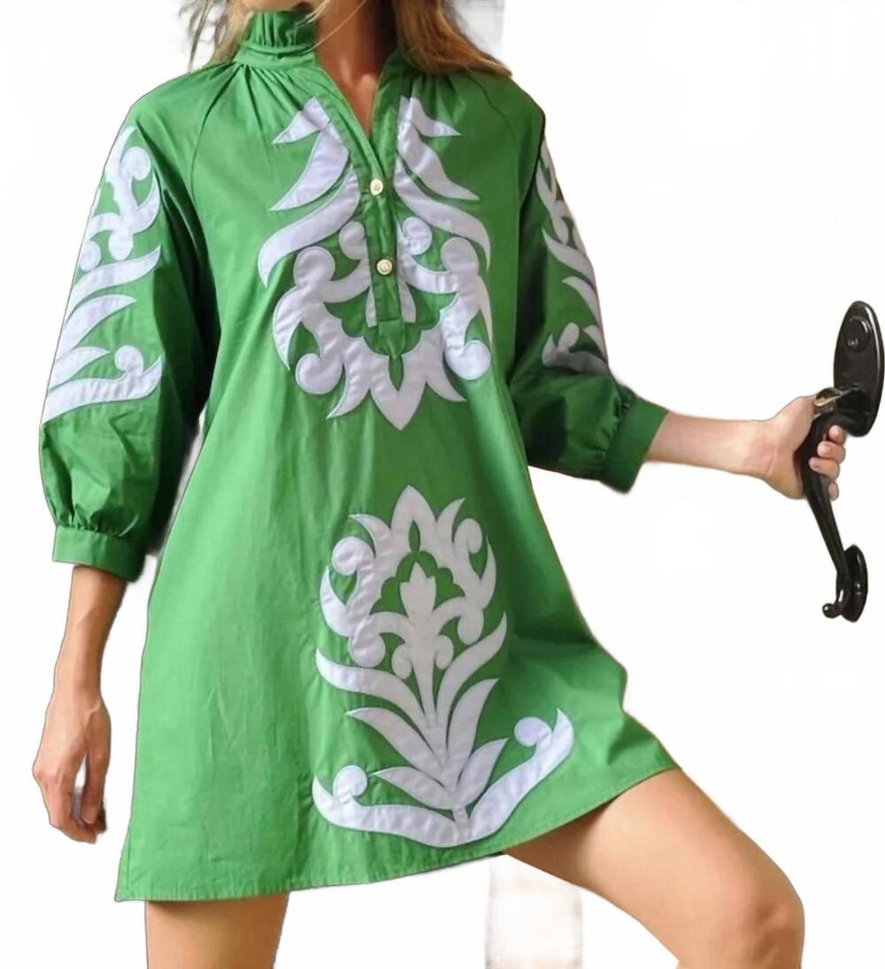 NEW JODIFL kelly greed floral appliqué dress in green